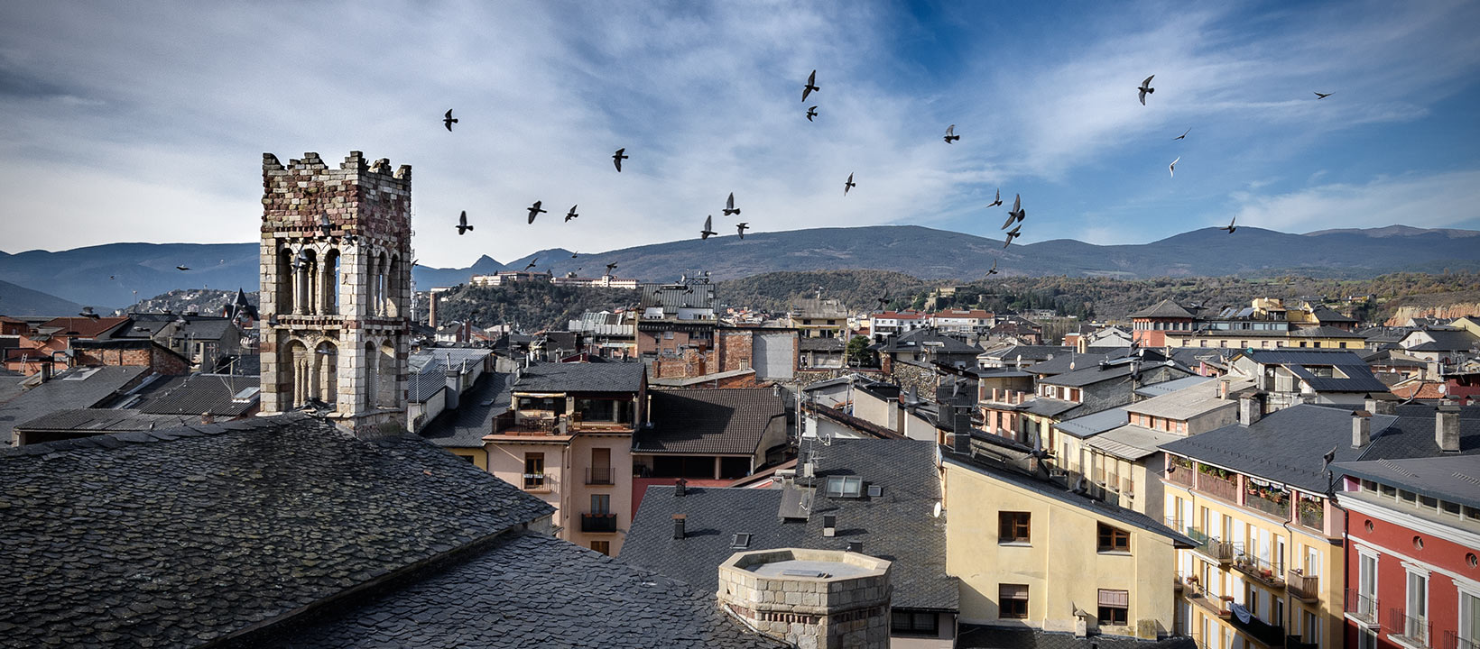 Vista aèria de la Catedral de Santa Maria d'Urgell.