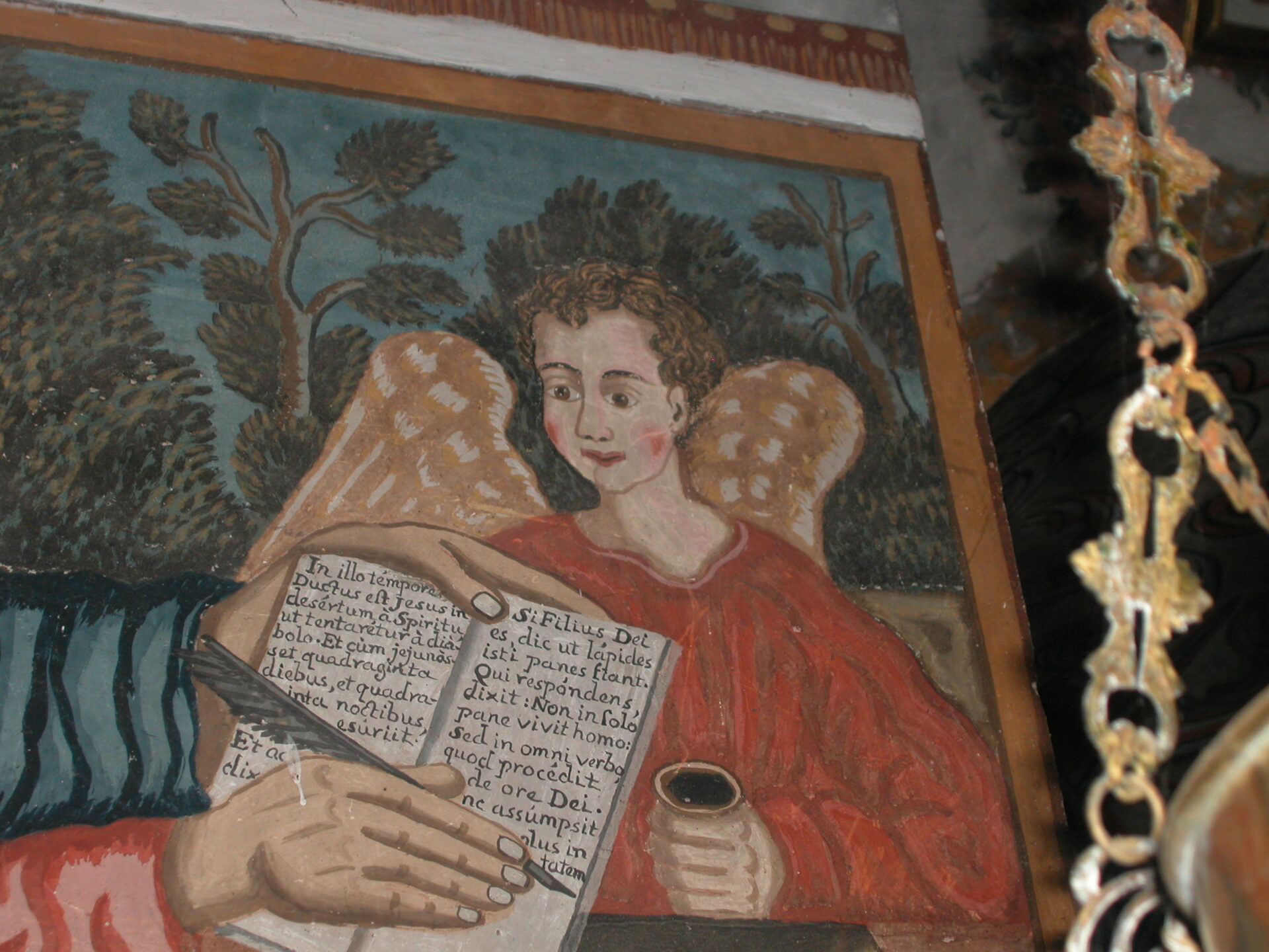Detall de les pintures murals de l'església de Sant Julià d'Unarre.
