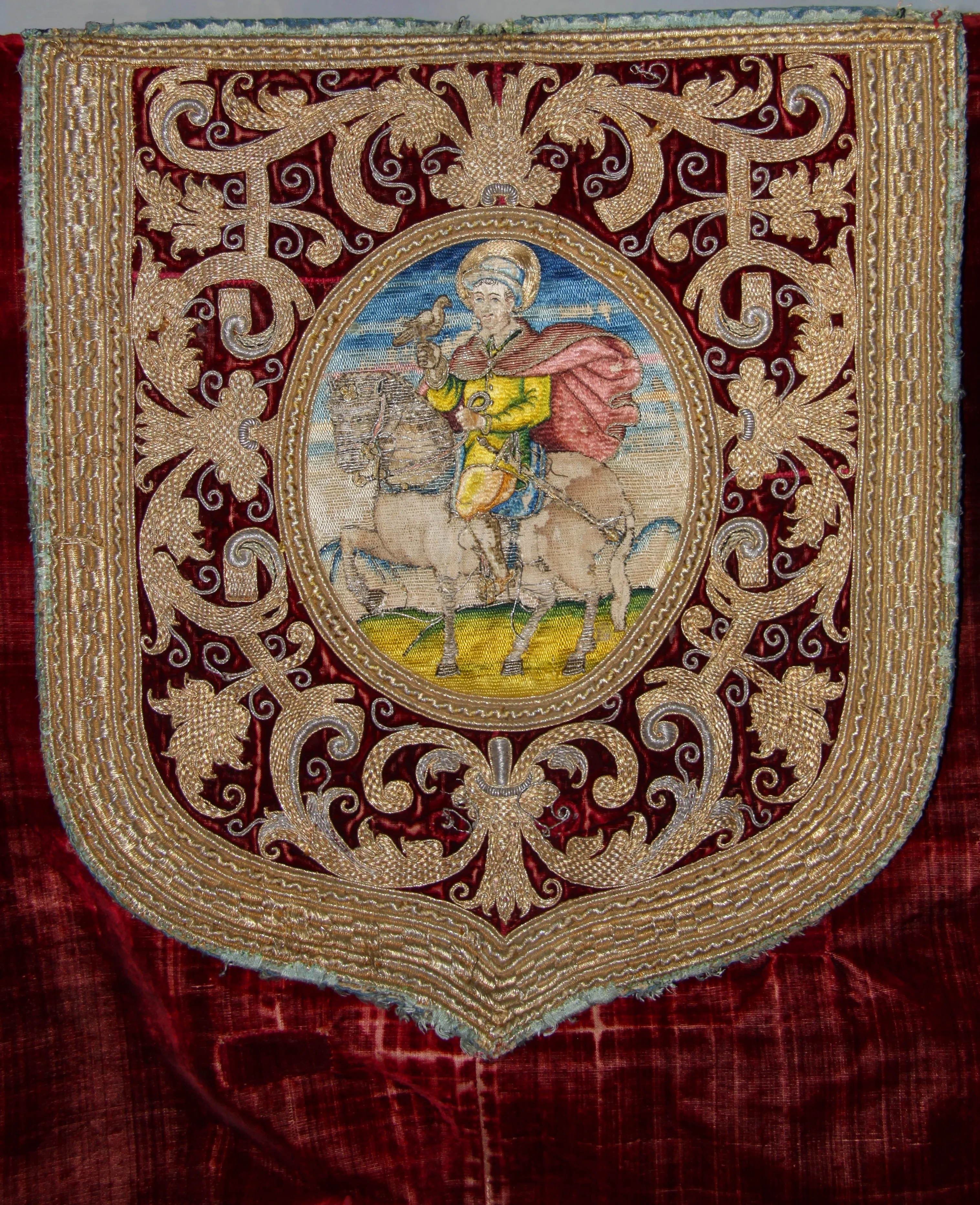 Bandera del 1791 amb la figura de Sant Julià al mig. 